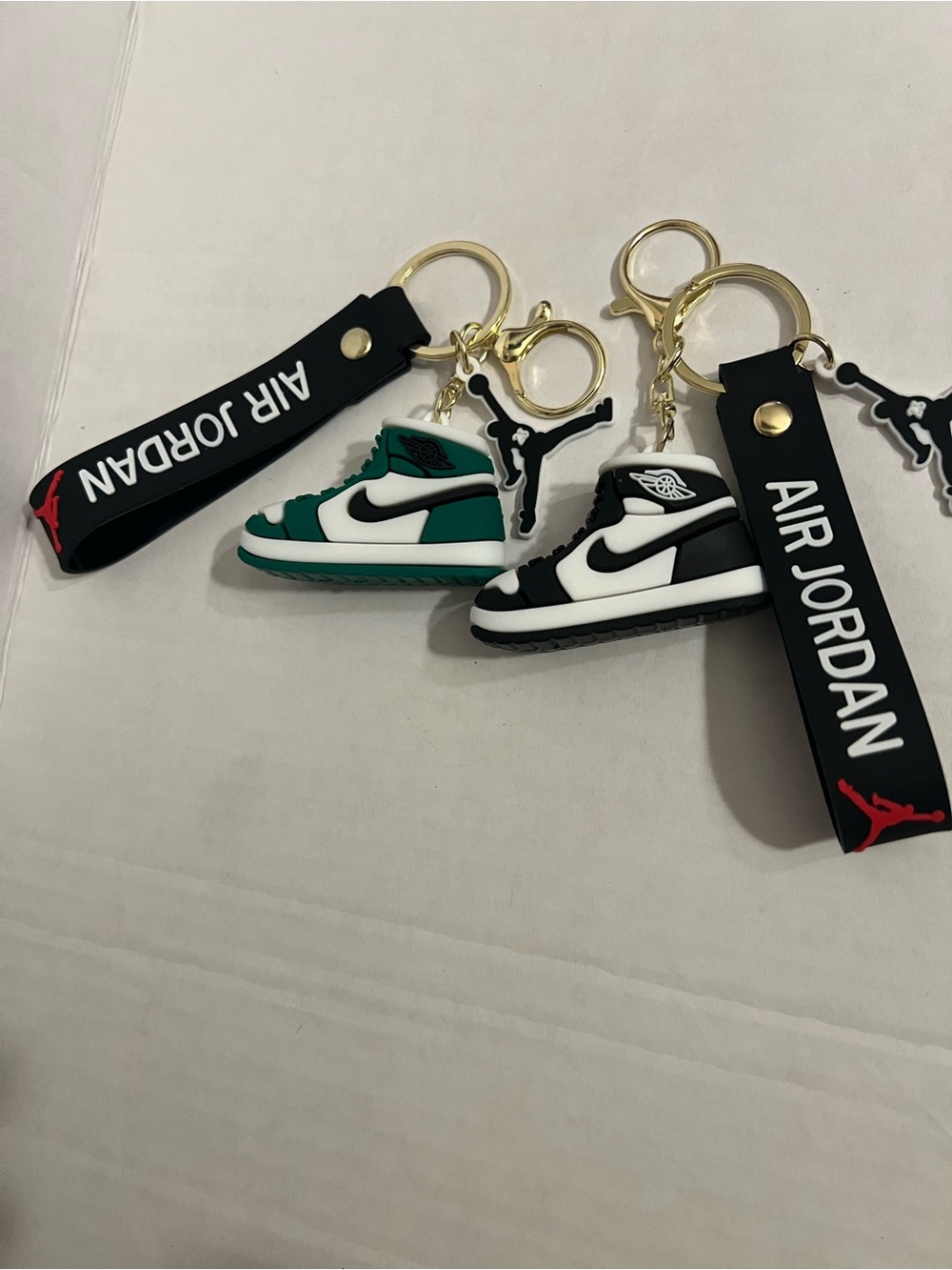 Air Jordan Sneaker Keychain Set - Black/White & Teal/White